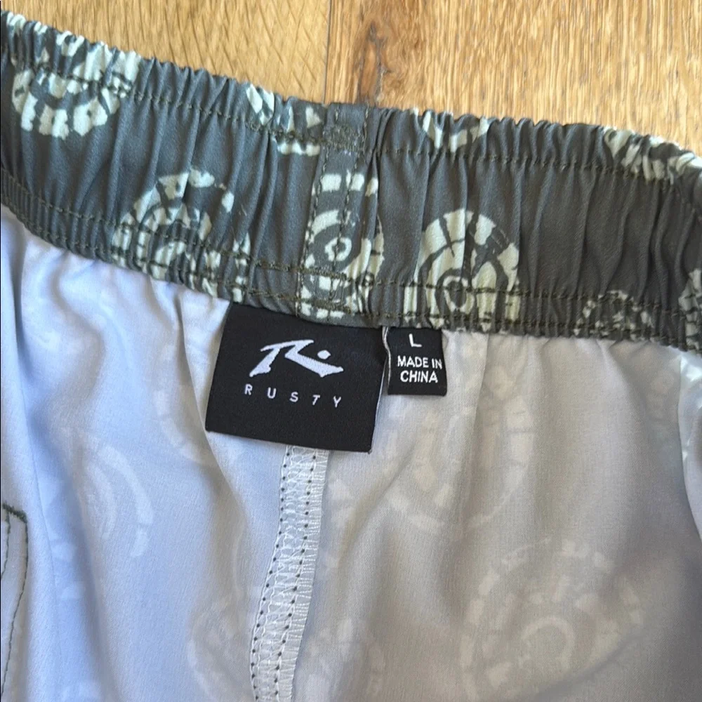 Rusty Swim Trunks with Circular Pattern - Picture 2 of 3